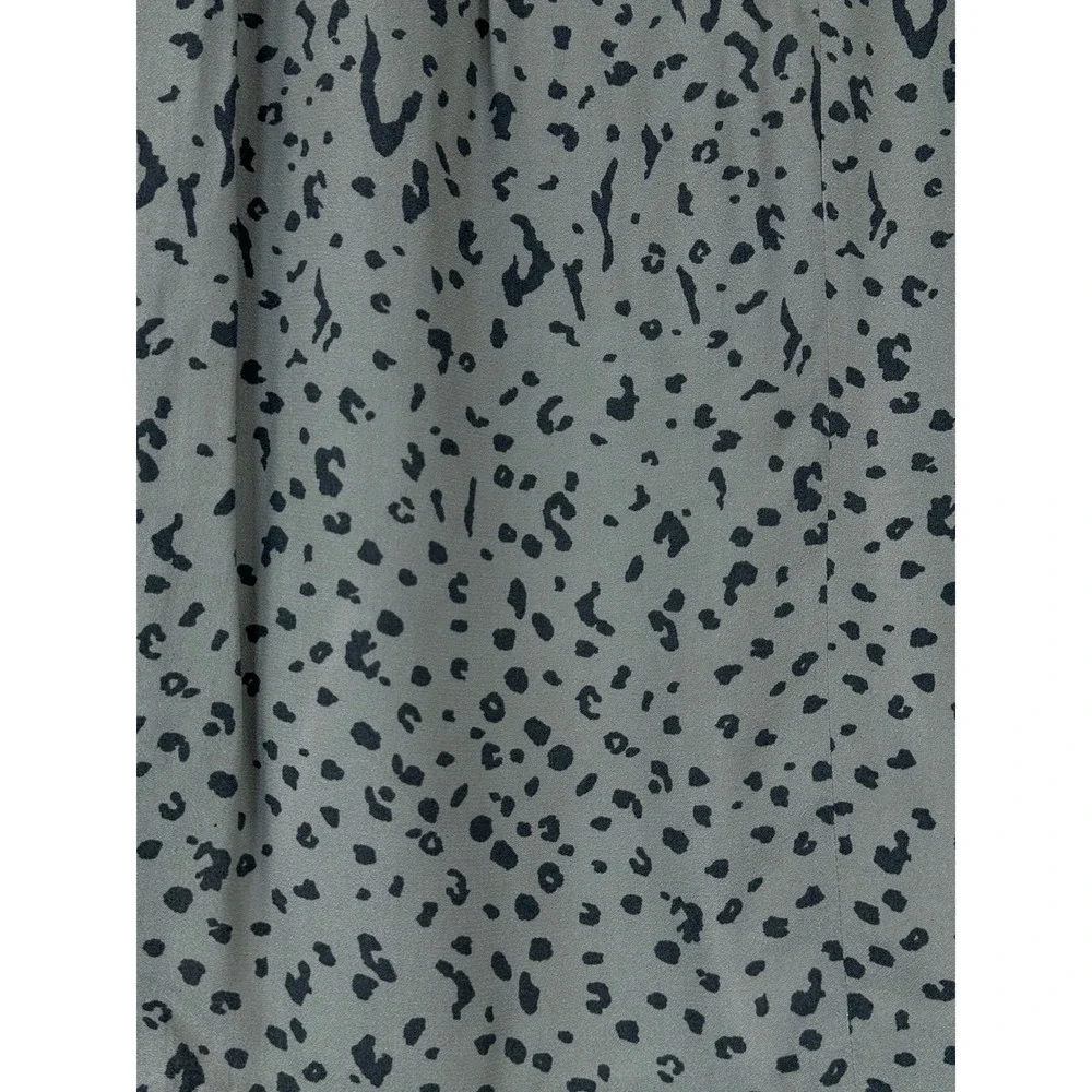 Michael Stars Faux Wrap Tulip Skirt S Sage Green Animal Print High Low Mini‎
